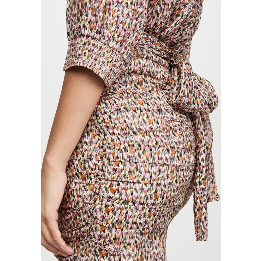 NEW BA&SH RUCHED METALLIC PRINT CHIFFON MINI SKIRT - Picture 5 of 10